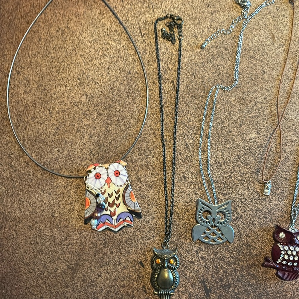 Lot of Owl Costume jewelry.